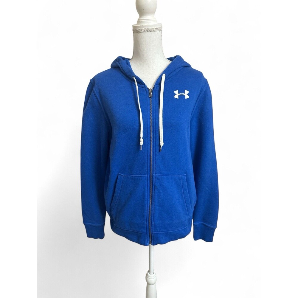 Under Armour Women's M Blue Favorite Fleece Full Zip Hooded Sweatshirt Hoodie